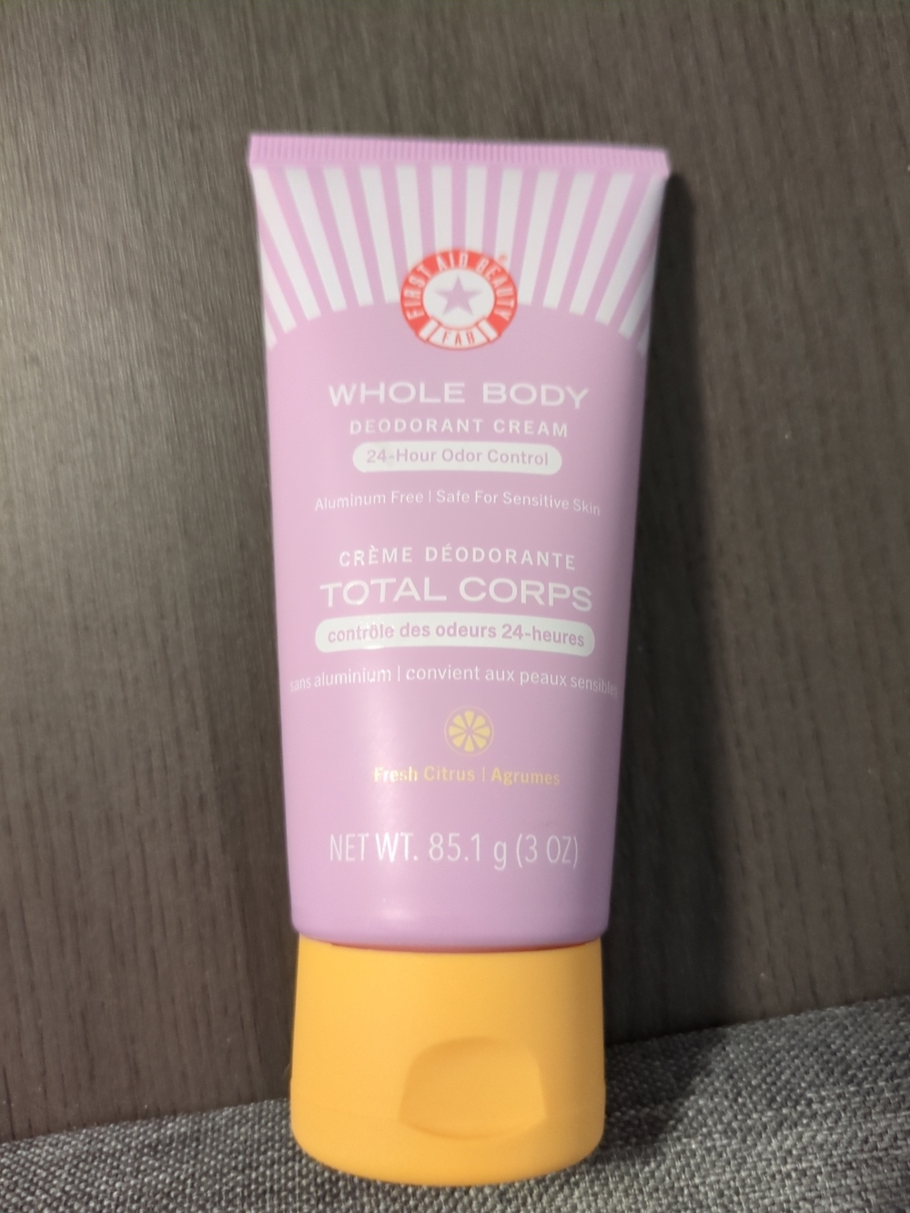 First Aid Beauty Whole Body Deodorant Cream Pink with Yellow Cap